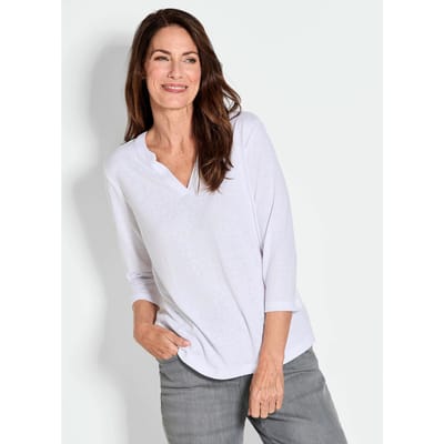 Shirt van luchtige viscose-jersey - wit - Gr. 42 van Goldner Fashion