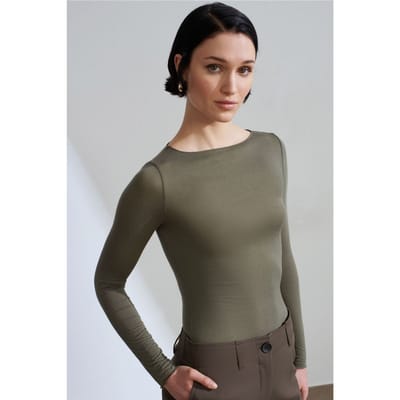 Slim Fit Boot Hals Lange Mouw Brei Blouse