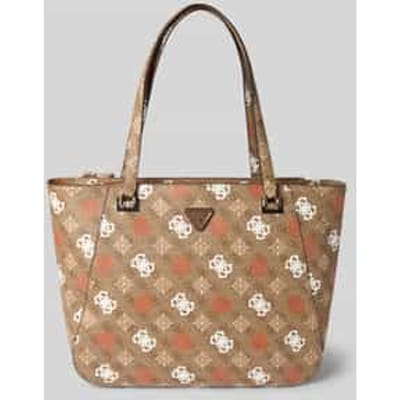 GUESS schoudertas reistas Eliette Logo Travel Tote Latte Logo / Ginger Lichtbruin