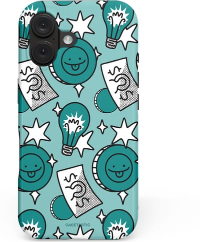 Casetastic hoesje geschikt voor Apple iPhone 16 - MagSafe - Dubbellaagse bescherming - Muntmeester - Fashion Case - Petrol Mintgroen Grijs Donkergrijs