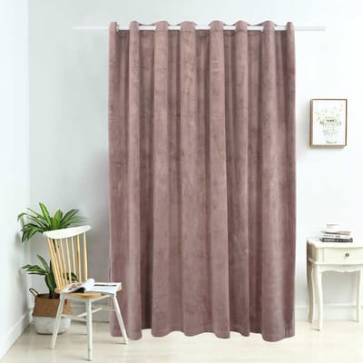 vidaXL - Gordijn - verduisterend - met - ringen - 290x245 - cm - fluweel - antiekroze