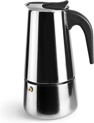 Percolator Koffiezetter - Moka Pot - Koffie Zetten - Roestvrij Staal - 6 Kopjes - Zilver