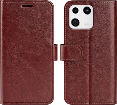 MobyDefend Hoesje - Geschikt voor Xiaomi 13 - Wallet Book Case (Sluiting Achterkant) - Bruin