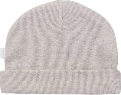 Noppies U Hat Rib Nevel Unisex Muts Maat 0M-3M - Taupe Melange