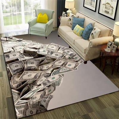 Rijk Euro Dollar Geld 3D Patroon Tapijt Vloerkleed voor Huis Woonkamer Slaapkamer Sofa Deurmat Decor, Kindergebied Vloerkleed Antislip Vloermat 40x60cm(15x23in)