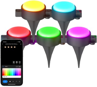 Ledvion - Smart Prikspot Set Buiten 15M - 15 RGBIC LED Spots - 2700K-6500K - RGB - App-Bestuurbaar - Tuinverlichting