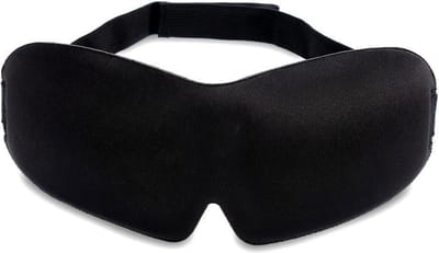 Intirilife oogmasker in ZWART - Ergonomisch voorgevormd unisex slaapmasker voor een rustgevende slaap - Past perfect op de neus en laat meer ruimte over voor ogen en wimpers