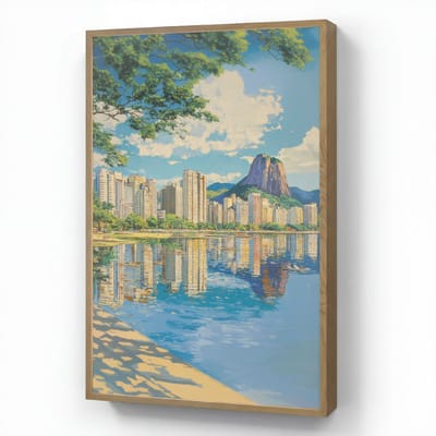 Wandlamp 70x100 cm - Oplaadbaar - Berg - Skyline - Strand - Water - Wandlampen binnen woonkamer - Slaapkamer lamp - Decoratieve nachtlamp - Vloerlamp draadloos