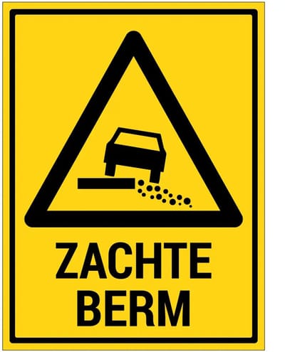 Zachte berm bord met tekst | gecoat dibond materiaal | 60 x 45 cm