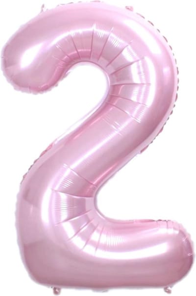 Ballon Cijfer 2 Jaar Roze Verjaardag Versiering Cijfer Helium Ballonnen Roze Feest Versiering 86 Cm Met Rietje