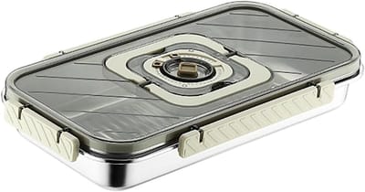 Broodtrommel - Broodbak Roestvrijstaal - Brood Vers Houden - Luchtdichte Opslag - 36 x 20.2 x 8.5 cm - Zilver