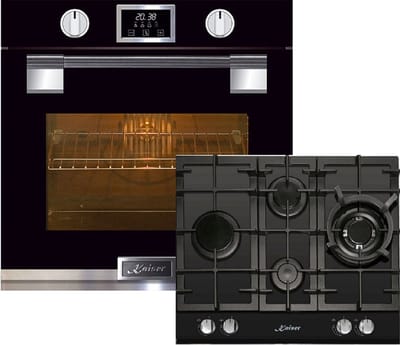 Kaiser - Inbouwoven - EH 6338 s - gaskookplaat - Gaskookplaat KCG 6394 - pyrolytische oven - 11 functies - 60cm