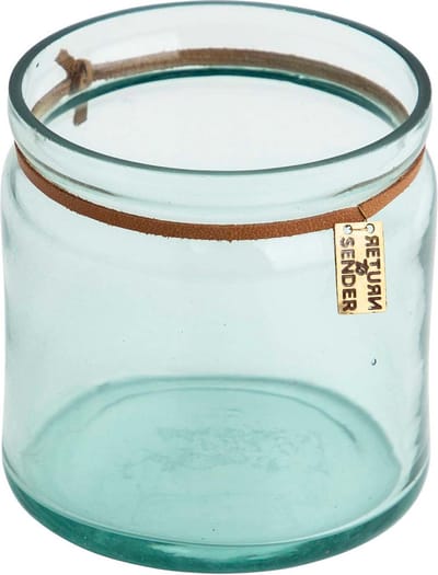 Return to Sender | Theelicht recycled glas - H: 10 cm - waxinelichthouder