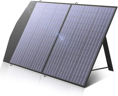 Zonnepaneel - Draagbaar - Waterdicht - Opvouwbaar zonnepaneel - voor Camping RV Tuin Dak - 1 x 100W - Polykristallijn Silicium - Zwart