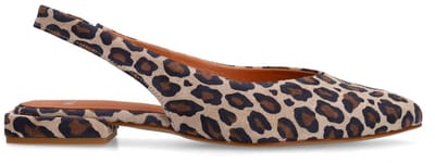 Manfield - Dames - Leopard suède slingbacks - Maat 36