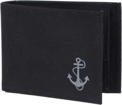 oxmox portemonnee New Cryptan RFID Protect Pocketbörse Freedom Anchor Print Grey Black zwart