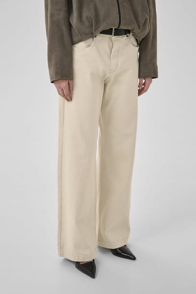 My Essential Wardrobe Louis Mw157 High Wide Jeans Dames - Broek - Creme - Maat 29/34