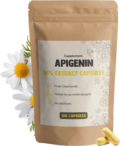 GOYU Apigenin 100 mg 180 Capsules - Apigenine uit kamille - Vegan - Zonder toevoegingen - Lab getest - 60 dagen voorraad per zakje
