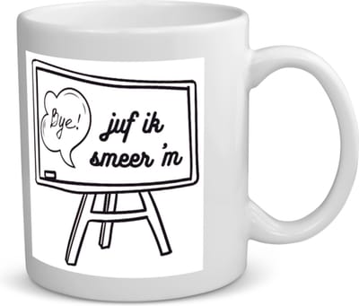 Juf ik smeer ¬¥m Mok met opdruk Docent cadeau - Meester en juffen dag - cadeautjes - Juffendag cadeau - cadeau Juf - einde schooljaar - afscheid- 350 ML inhoud