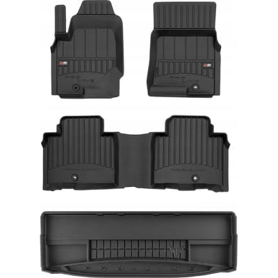 FROGUM ProLine Automatten + Kofferbakmat – Perfecte Pasvorm – Duurzaam & Geurloos TPE – SSANGYONG Rexton G4 2017- (7-persoons, onderste kofferbakniveau)