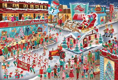 Legpuzzel 2000 stukjes - Puzzel Kerstman - Ontspanning thuis - Willekeurig gesneden stukken - 39 x 265 inch - Multicolor