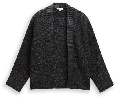 Tom Tailor - Cropped vest met glittereffect - Maat XXL - deep black