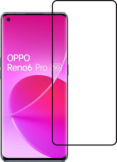 Screenprotector - Geschikt voor OPPO Reno 6 Pro - Full Cover - Gehard Glas - Beschermglas - Tempered Glass - Screen Protector
