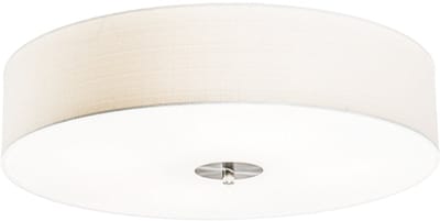 QAZQA Drum 50 Plafonnière - Met lampenkap - 4 Lichts - Ø50 cm - Wit