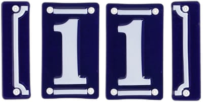 Best for Boots huisnummer 11 met sierrand - Oudhollands - emaille - blauw/wit