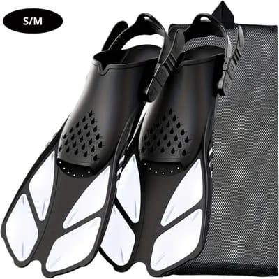 Bovista Zwemvliezen Voor Kinderen & Volwassenen - Flippers - Zwemflippers - Snorkelset - Wit - S/M