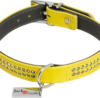 Jack And Vanilla - Halsbanden - Jv Nappa Halsband Met Dubbel Strass Geel-20mmx45cm Naphadst123045 - 228887