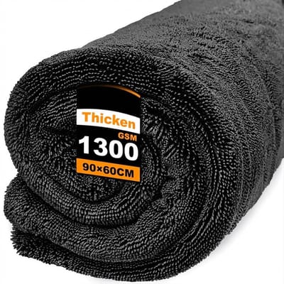 Autodroogdoek, 90 x 60 cm - 1300 g/m², superabsorberende microvezel autodroogdoek, niet-pluizig, sneldrogend, streeploos voor auto, motor en glas (L)