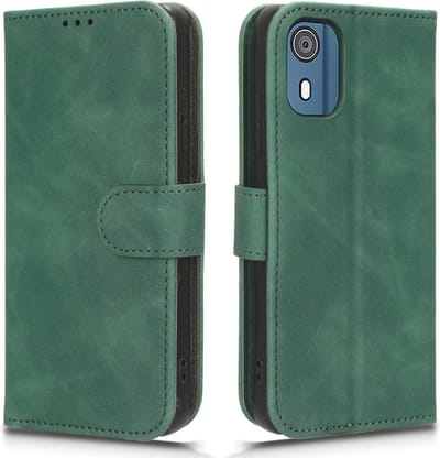 Coverup Hoesje - Geschikt voor Nokia C02 Hoesje - Coverup Book Case - Groen
