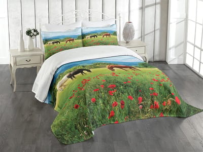 ABAKUHAUS Gitaar sprei-set – Rock Star – 170x220 cm – lichtgrijs