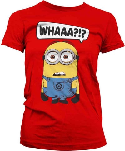 Minions Dames Tshirt -S- Whaaa?!? Rood
