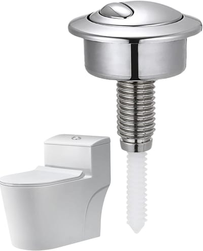 Toiletspoeling Knop - Dubbele Spoeling - Sanitair Reparatie - Duurzaam ABS Materiaal - 48 mm Diameter - Zilver