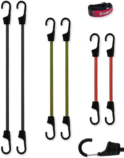 Set van 6 Bungee Koorden met Haken voor Bagage en Vastzetten Laadruimte