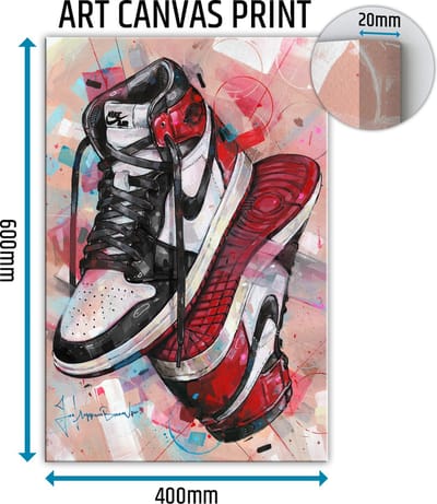 Sneaker canvas upside down black toe 40x60 cm