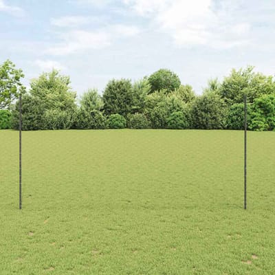 vidaXL - zeshoekig - gaasgek - met - palen - 10 - x - 1,5 - m - PVC-Coated - Staal - Grijs
