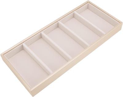 Multifunctionele Brilhouder met 5 Vakken voor Zonnebrillen en Leesbrillen, Ruimtebesparende Opbergdoos in Beige, Ideaal voor Organisatie en Bescherming van Brillen