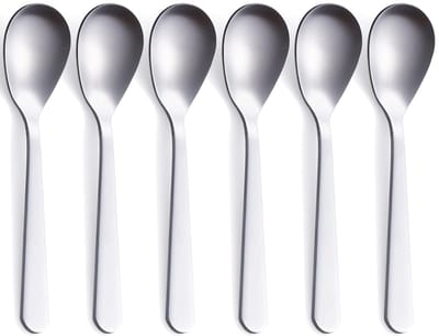 6 stuks - Lepels - lange koffielepelset – 304RVS – Dessertlepelset – 11,1 cm – IJslepel – Theelepel – Suikerlepel – Zilver