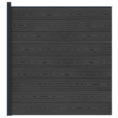 vidaXL - Hekset - 175 - x - 186 - cm - WPC - en - Aluminium - Zwart