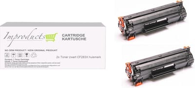 Improducts® Toner - Alternatief Hp 83X 83A (CF283X CF283A) toner XL inhoud 2x toner zwart