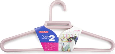 Kledinghangers - 2x - lichtroze - kunststof - 41 cm - kledingkast