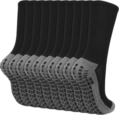 Voetbalsokken Heren - Sportsokken Grip - Sporten en Spelen - Antislip Siliconen Pads - Maat 43-46 - Wit Zwart