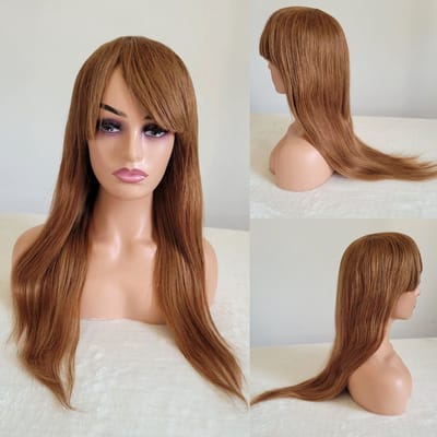 Braziliaanse Remy pruik 24 inch kleur 30 steil haren - pruiken - 100% human hair wig met pony