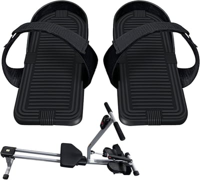 Roeiapparaat Voetpedalen - Reserve Onderdelen - Veilige Training - Verstelbaar ABS - 11.5 x 26 cm - Zwart
