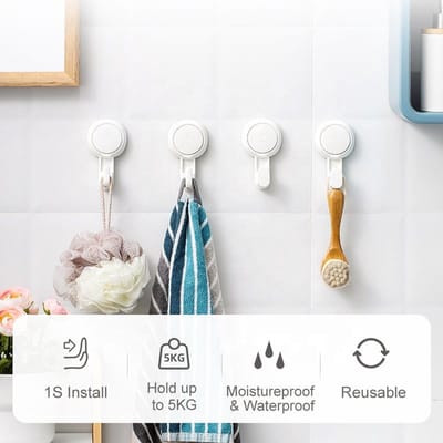 Repus - Set van 2 - Zuignap ophanghaak - Houder/hanger voor doeken - Wandhaken - Hangers - Vacuüm - Stevig