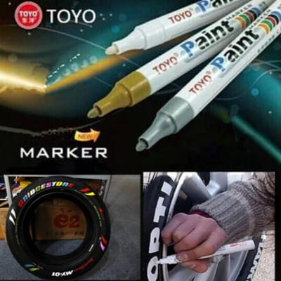 Bandenstift goud / Gouden Autobanden stift / Tyre marker gold / Auto banden stift goud / Auto / Scooter / Motor banden marker / Letters en cijfers banden inkleuren / Waterdichte kleur pen voor op rubber / Kleur goud