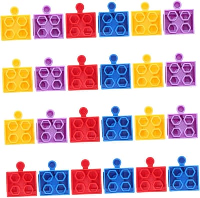 Treinbaan Pijlers - Bouwstenen Connectoren - Spoorlijn Bouwen - Kindvriendelijke Blokken - 24 Stuks - Diverse Kleuren